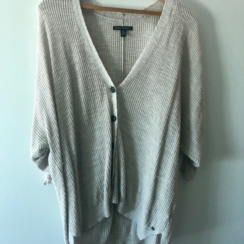 American Eagle Stone Colored Cardigan Sweater